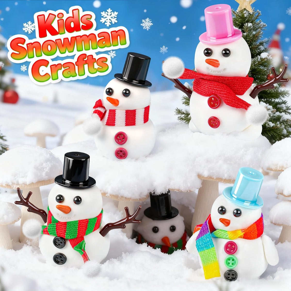 6-Pack Pink Slime Kit for Girls - Snowman - image 4