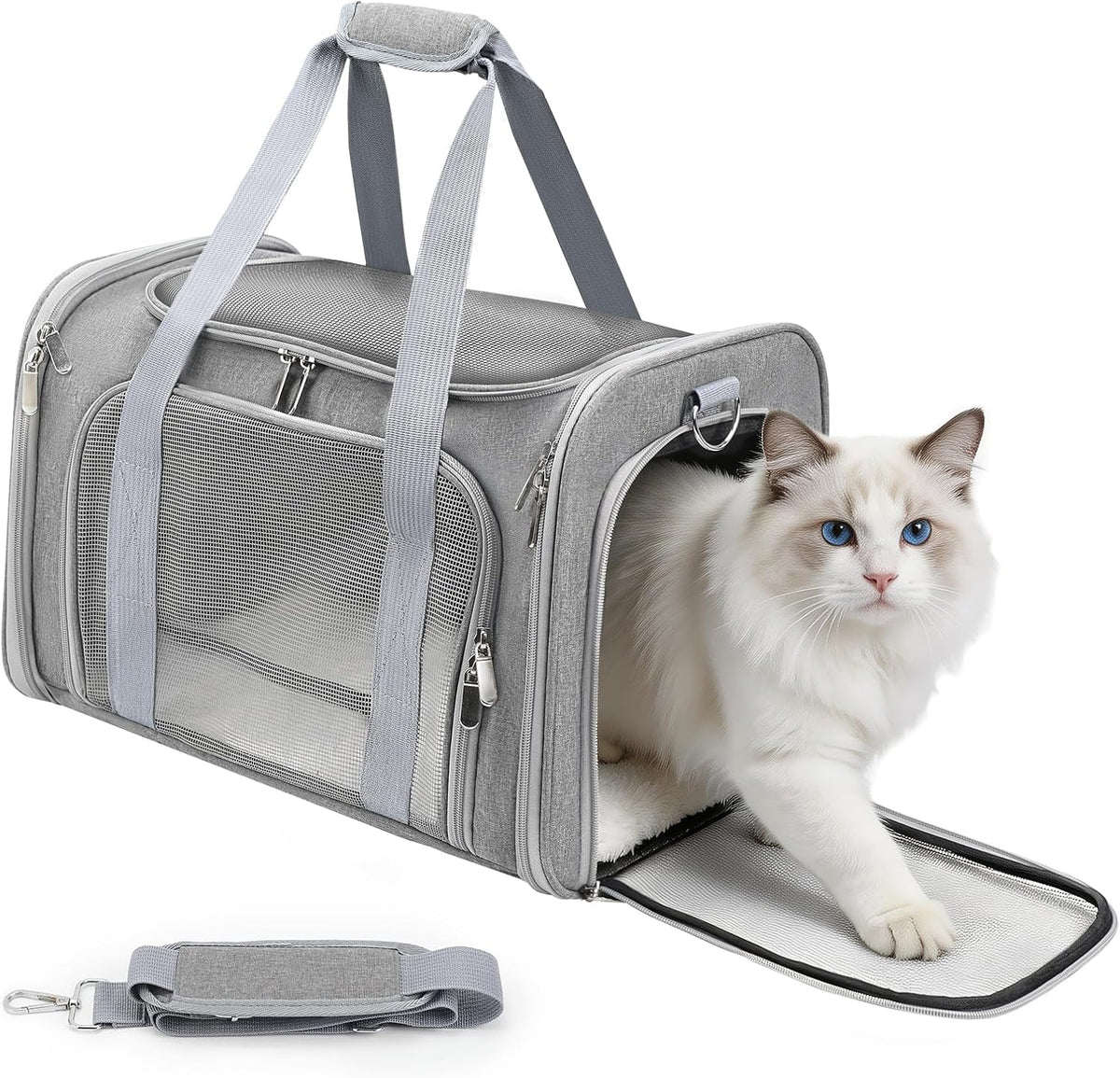 Cat Carrier Soft, Dog Carriers for Small Dog/Large Cat – Essentials for Cats - Gray / 17.0"L x 11.0"W x 11.0"H