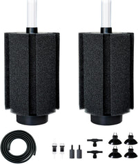 100-120 Gal Large Aquarium Sponge Filter with Air Stone and Ceramic - Large(2 Pack) for 80-150 Gal