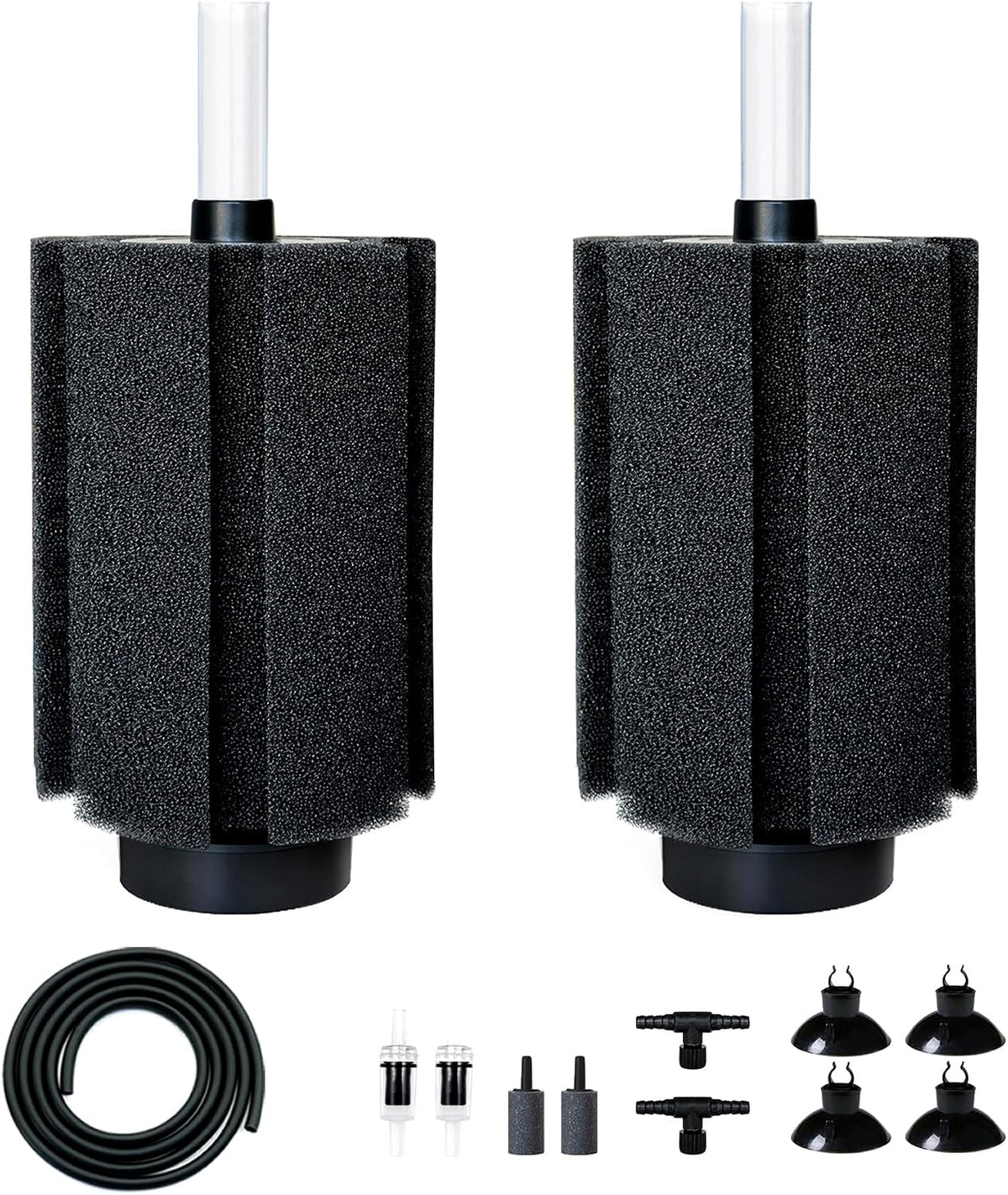 100-120 Gal Large Aquarium Sponge Filter with Air Stone and Ceramic - Large(2 Pack) for 80-150 Gal