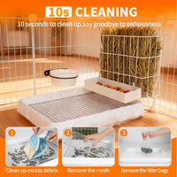 3 in 1 Guinea Pig Hay Feeder with Litter Box & Water Bowl - 10in set / White - image 2