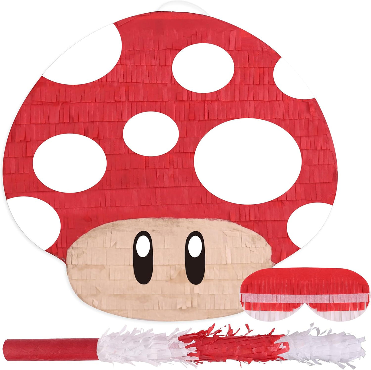Mushroom Pinatas Bundle with a Blindfold and a Bat - Mushroom