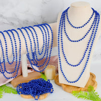 Huskein Bead Necklace, 33" Colorful Mardi Gras Beads Necklaces - Blue / 120 - image 4