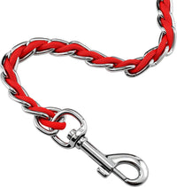 Chain Dog Leash, Bite-Proof Metal Leash - Red / 5.2FT(5-30lb) - image 3