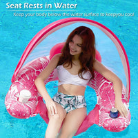 Jasonwell Pool Float with Canopy - Rose / Large - image 4