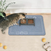 YCT Cat Food Mat for Pet Dog Feeting Mats - Navy Blue / 18.1"L x 11.8"W