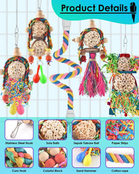 Bissap 2PCS Conure Toys, Foraging Bird Chew Sola Balls Toy for Small Parrot – Essentials for Birds - 5 PCS - image 3
