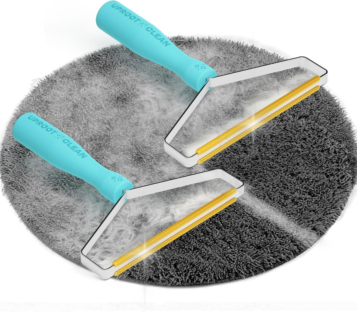 Uproot Clean Pro Pet Hair Removal Tool, Multi-Fabric Edge - Blue / 2 Pack