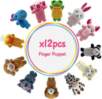 XIPEGPA finger puppets set of 12 mini stuffed animal puppets in fluffy cloth - view 2