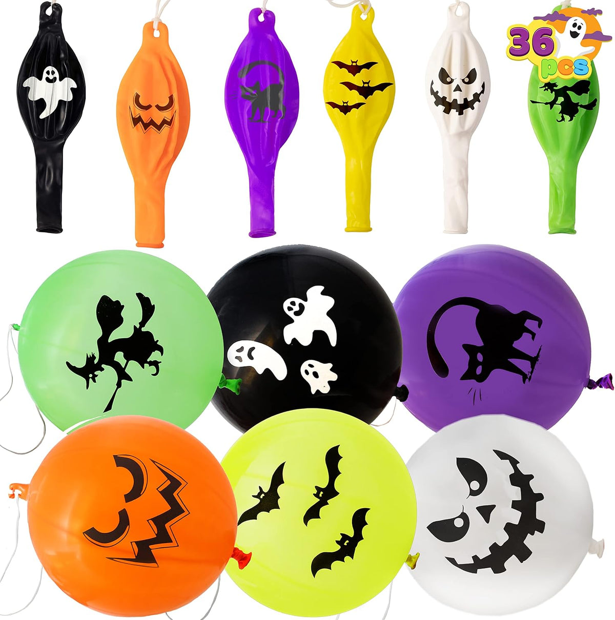 JOYIN 36 Pieces Halloween Punch Balloons for Halloween Punching