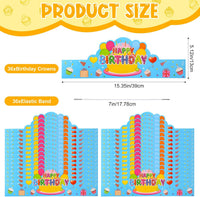 Yunsailing 36 Pcs Birthday Crowns Kids Classroom Party, Pink - Blue - image 2