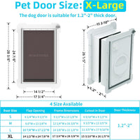 3-Flap Never Rust Extra Large Dog Door for Doors with Sliding Lock - X-Large / For Door - image 3