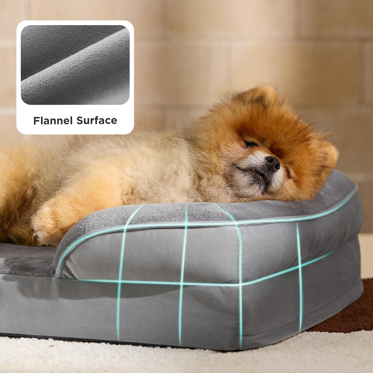 Bedsure Orthopedic Dog Bed Medium Washable Original Design - Grey / 24"l X 18"w X 6"th - image 3