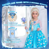 CharmRegion blue light up snowflake wand with water mist and sound buttons - view 7
