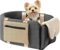 Center Console Dog Car Seat for Dogs to 18lbs, Fits Cars, Trucks - Dog Car Seat & Carrier