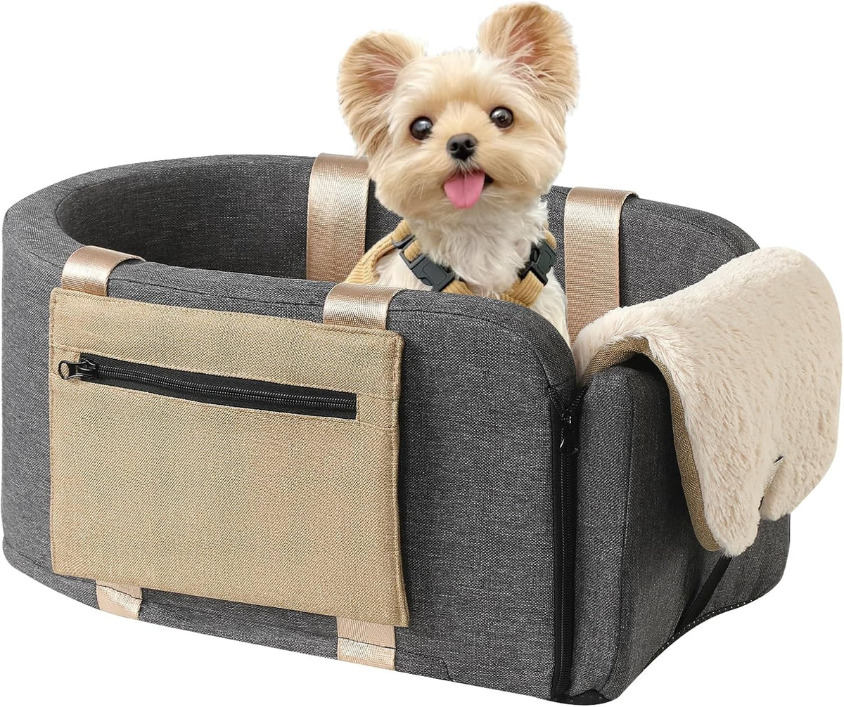 Center Console Dog Car Seat for Dogs to 18lbs, Fits Cars, Trucks - Dog Car Seat & Carrier