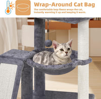 YOUPET Cat Tree with Cat Scratching Post for Indoor Cats - Grey / 25.59" - image 4