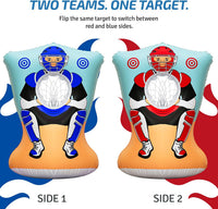 Preferred Toys inflatable pitching target in red and blue with 4 soft baseballs - view 2