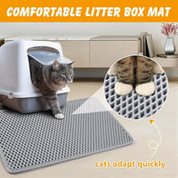 Double Layer Cat Litter Mat, Waterproof Non-Slip - grey / 24x15 inch - image 2