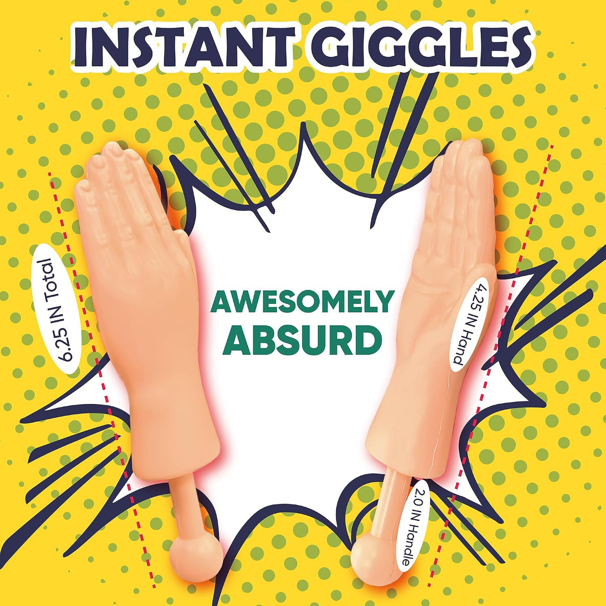 DR DINGUS Tiny Hands Original Little Small Mini Hand Stick Puppet – Fun for Kids & Family - 2 Pair - image 2