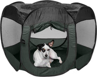 FurHaven Soft-Sided Dog & Cat Playpen - Hunter Green / Medium
