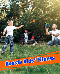 Aywewii toss and catch game with sticky hook and loop paddles and soft balls - view 13