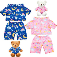 Civaner 2 Pack Bear Clothes Stuffed Animal Outfit Pajamas - Rainbow Style