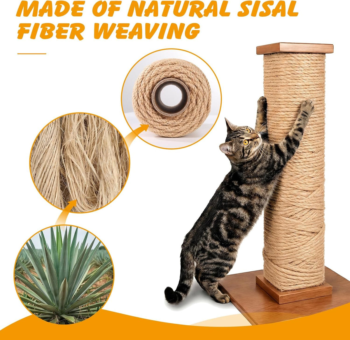 Natural Sisal Rope for Cat Scratcher - 1/6in x 230ft - image 3