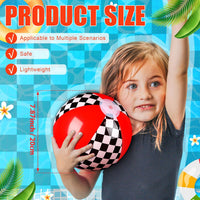 Hollowfly 12 Pack Checkered Flag Beach Balls Kids 7.87" - 7.8" / Race Car / 12 - image 2