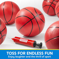 SYNCFUN 6 PCS Mini Basketballs, Inflatable Rubber Ball - Red - image 2