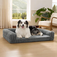 Bedsure ComfyFleece Memory Foam Orthopedic XL Dog Bed Washable 42" – Essentials for Dogs - Grey / 42.0"l X 30.0"w X 7"th