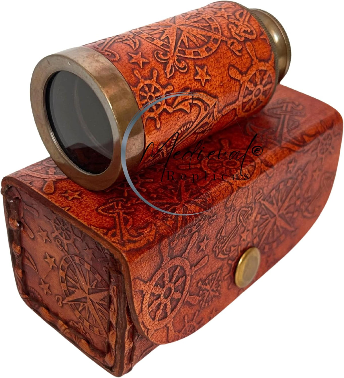 6" inch Handheld Brass Telescope with Wooden Box - Antique 6" - image 4