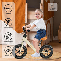 Bobike Toddler Balance Bike Toys for 2 to 5 Year Old Girls Boys - White / Classic - image 4