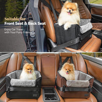 PETSFIT Dog Car Seats for Small Dogs, Patented Safety Buckles - Faux Leather / Glossy Black - image 2