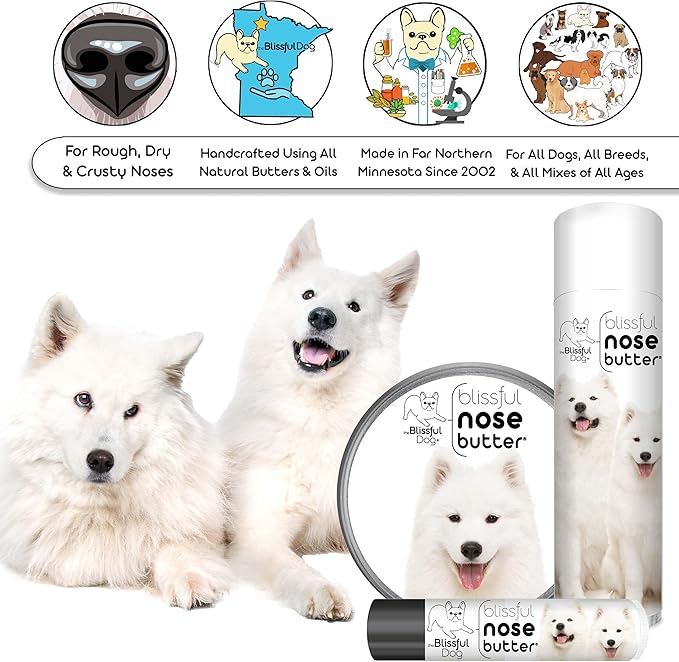 The Blissful Dog Samoyed Unscented Nose Butter - Dog Nose Butter, 4 Ounce
