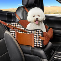 Center Console Dog Car Seat for Small Dogs - brown