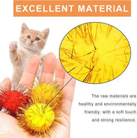 Andiker Cat Crinkle Balls, 2.36 Inches Colorful Cat Balls Chew and Chase Cat Mylar Crinkle Balls Lightweight Cat Toys for Indoor Cats to Keep Fit and Active (100pc)