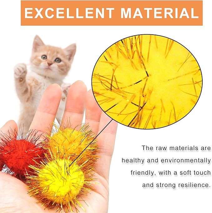 Andiker Cat Crinkle Balls, 2.36 Inches Colorful Cat Balls Chew and Chase Cat Mylar Crinkle Balls Lightweight Cat Toys for Indoor Cats to Keep Fit and Active (100pc)