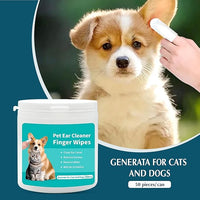 Ear Wipes for Dogs & Cats - Comfortable Finger Design, Gentle Ear Wax, Debris, and Dirt Cleaning | 50-Count Pack
