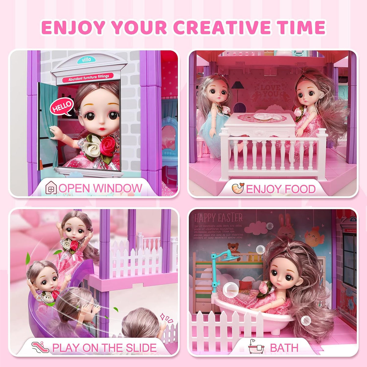 beefunni Doll House, Dollhouse with 4 Stories-11 Rooms - image 3