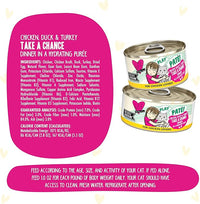 Weruva B.F.F. Play - Best Feline Friend Paté Lovers, Aw Yeah!, Chicken, Duck & Turkey Take a Chance with Chicken, Duck & Turkey, 2.8oz Can (Pack of 12)