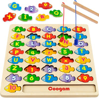 Coogam Magnetic Alphabet Numbers Fishing Game