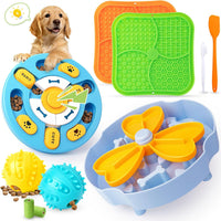 Forfon 9 Pack Dog Enrichment Toy Set with Puzzle Toy & Lick Mats – Essentials for Dogs - Curated Dog Puzzle Toys