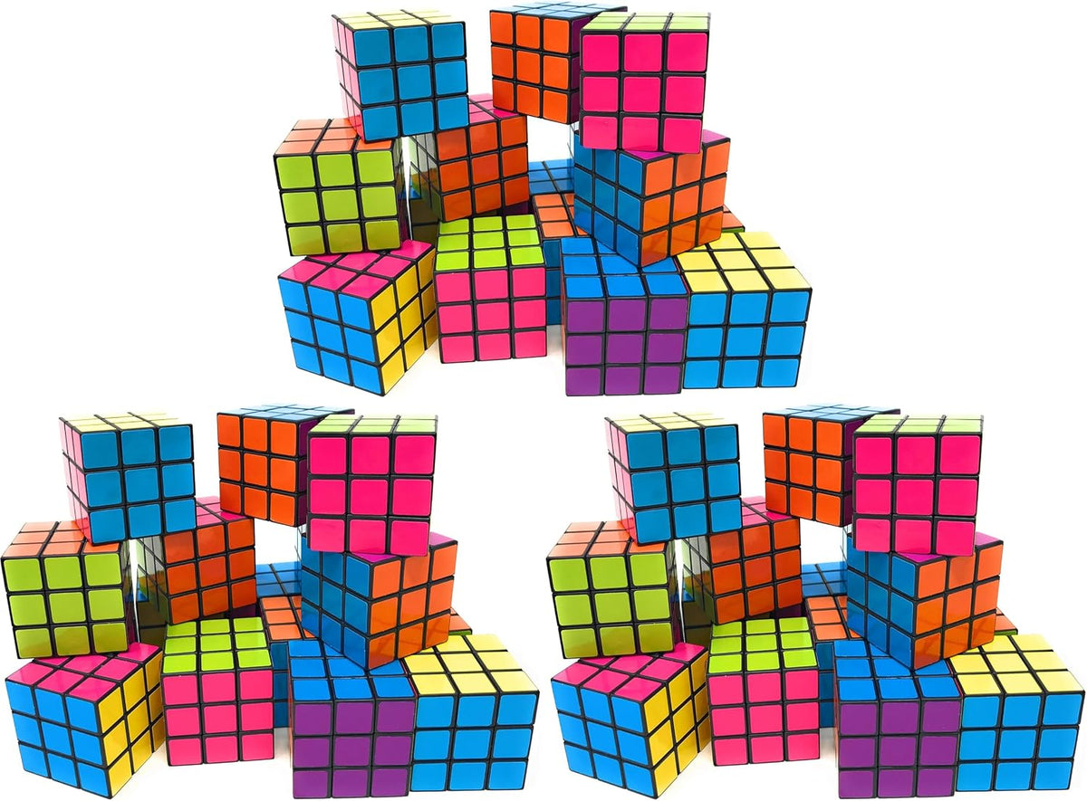 Funiverse bulk 3x3 puzzle cubes, 24 pack of bright 1.5 inch mini speed cubes - view 2