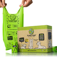 PLANET POOP Home Compostable Dog Poop Bags Extra-long with Handles - 240 Count (Pack of 1)