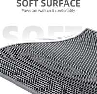 ESTHELLO Cat Litter Mat Honeycomb Double Layer Design 24’’ x 15’’ Gray – Daily Care for Cats - Gray / 30x24 Inch - image 3