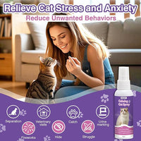 Cat Calming Spray 60 ML 2 Pack Calming Solution for Cats Cat Pheromone Spray Reduces Stress Anxiety Scratching Calming Spray for Cats Good for Home Travel Cat Pheromones Calming Spray