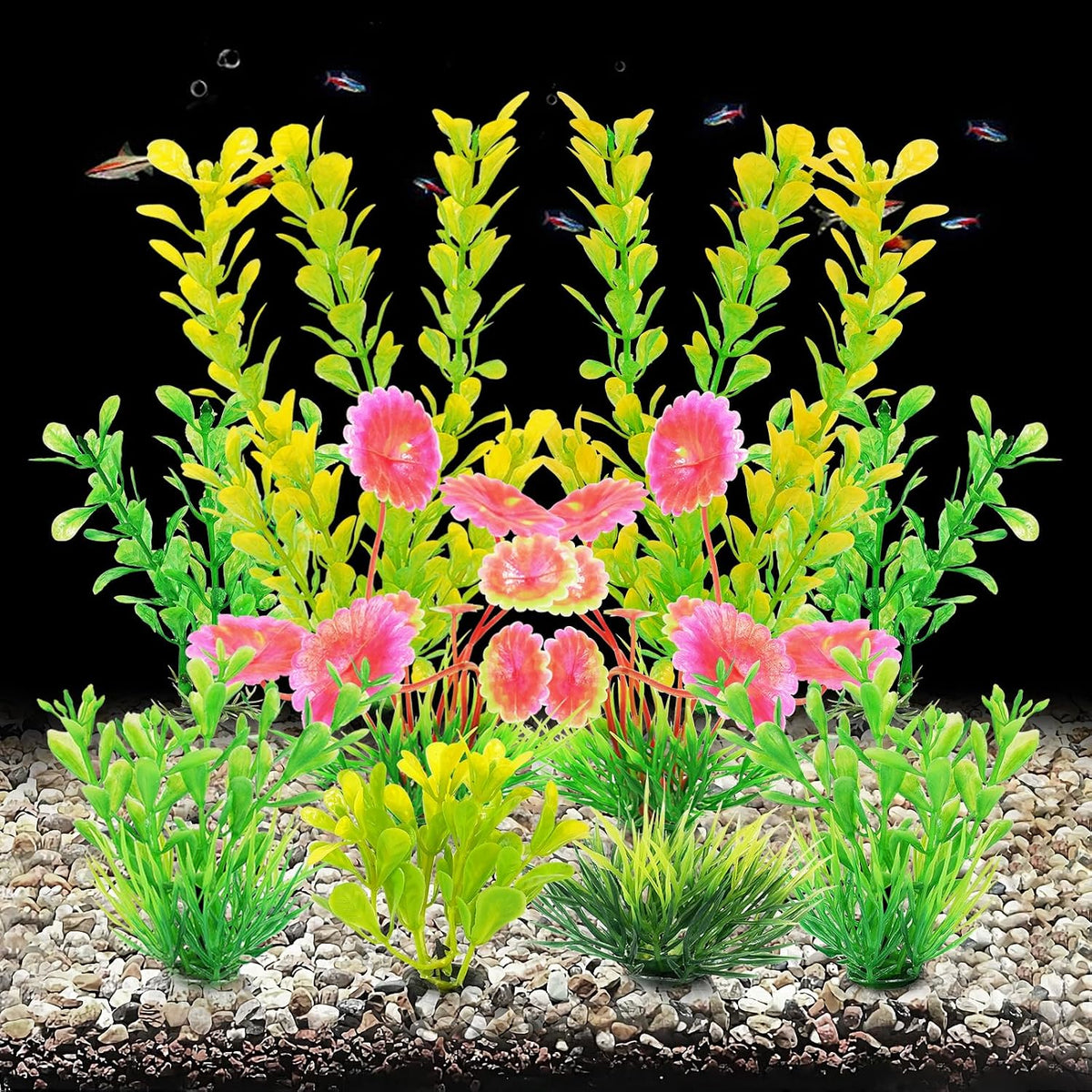 AQUANEAT Artificial Fish Tank Plants - Yellow - image 2