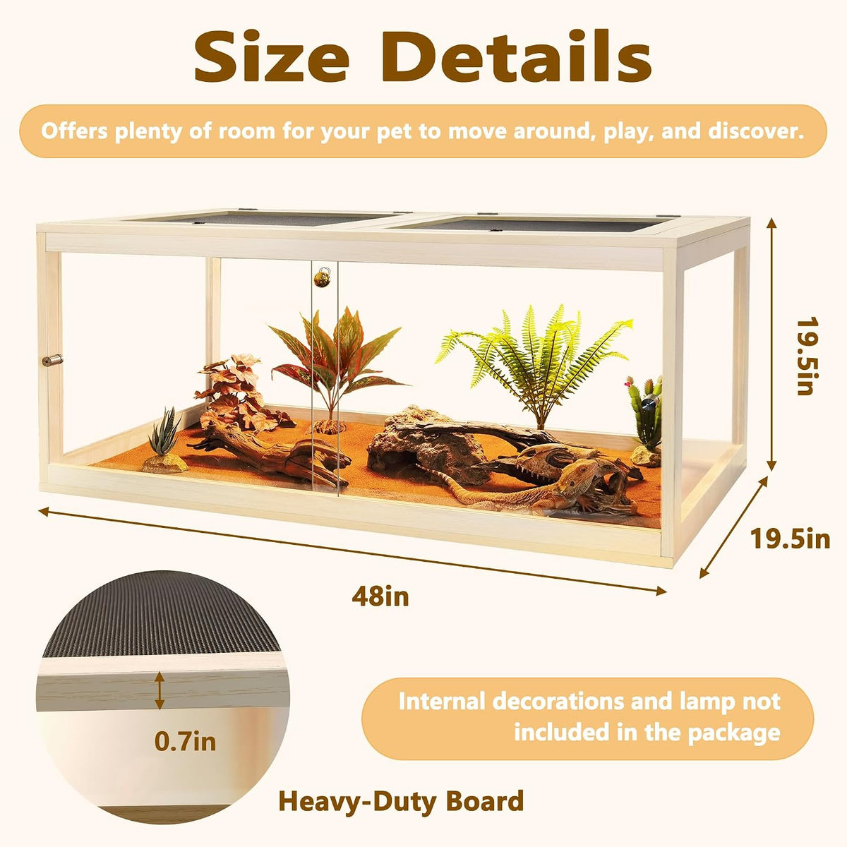 PROLEE Retile Tank, Bearded Dragon Tank - Oak / 81 Gallons - image 2