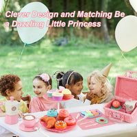 Viwulute afternoon tea party set with pretend play food toys - view 2